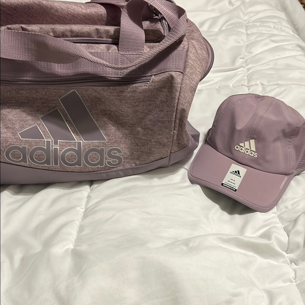 Adidas Pink Duffel Bag and Cap Set